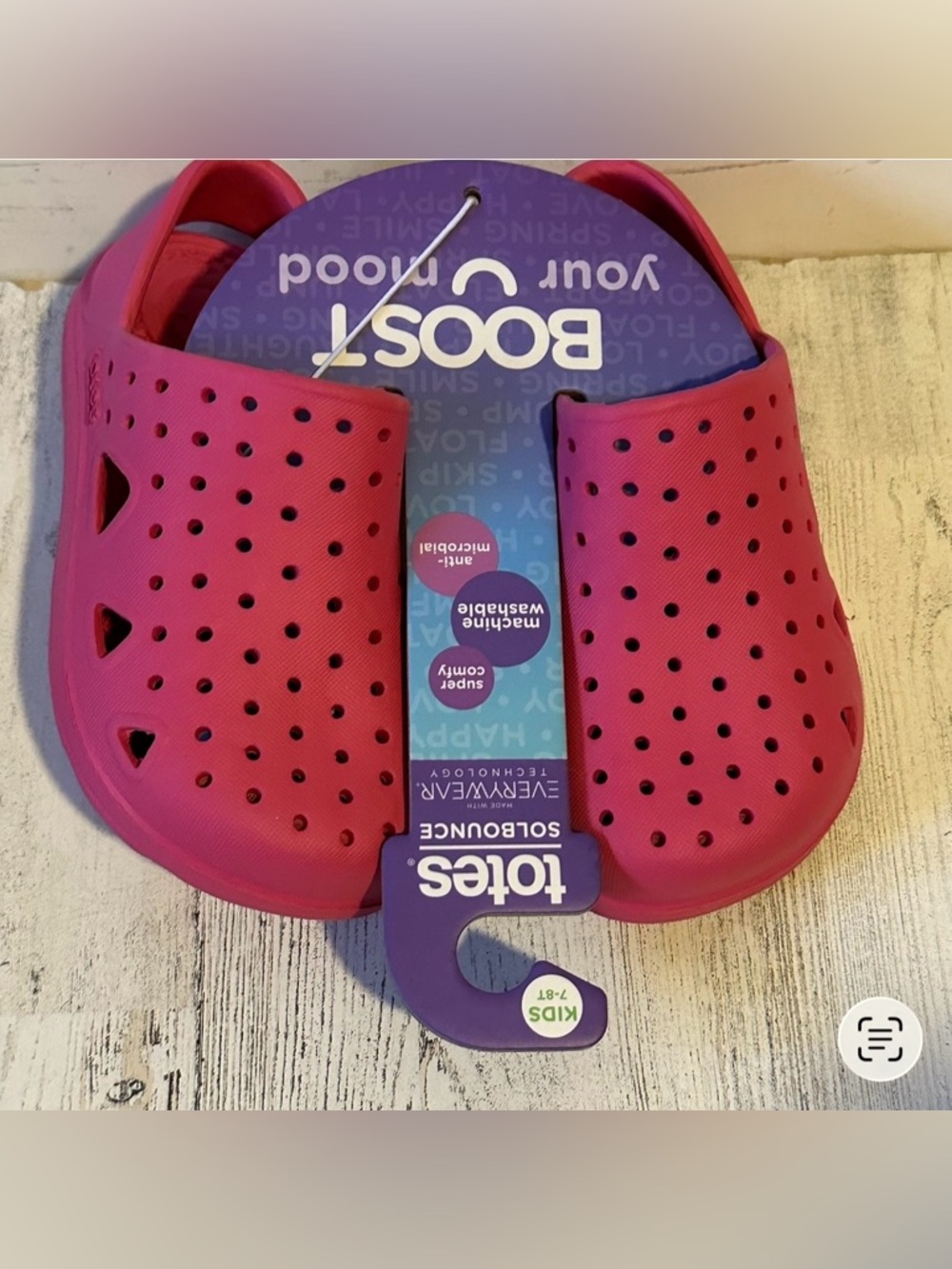 TOTES SolBounce Pink  Washable Clog Sandal Shoe Unisex Size Toddler Size 7-8 NEW